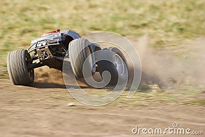 Monster truck in action on the terrain Stock Photo