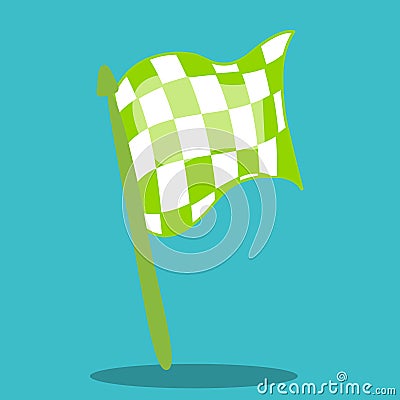 MONSTER TRUCK FLAG GREEN 11 Vector Illustration