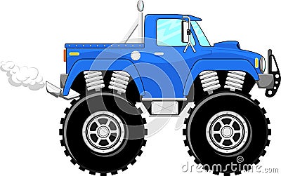 Monster truck 4x4 cartoon Vector Illustration