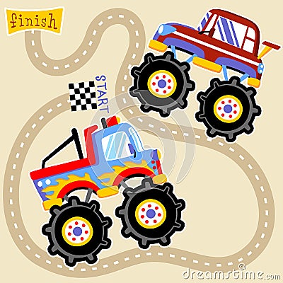 Monster trucks Vector Illustration
