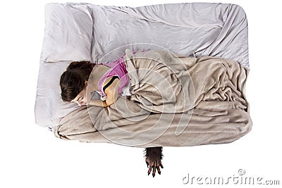 Monster Under The Bed Stock Photo