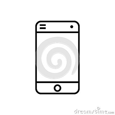 Tech Gadget Phone with Line Style Icon Vector Illustration
