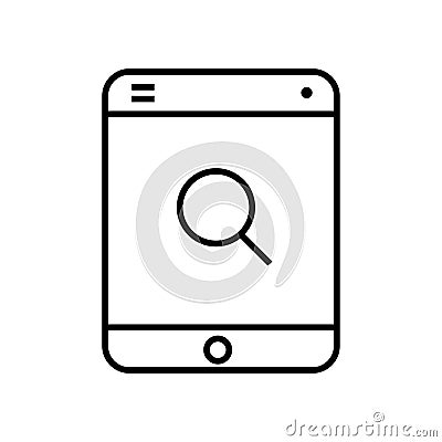 Tech Gadget Phone Tablet with Search Icon Vector Illustration