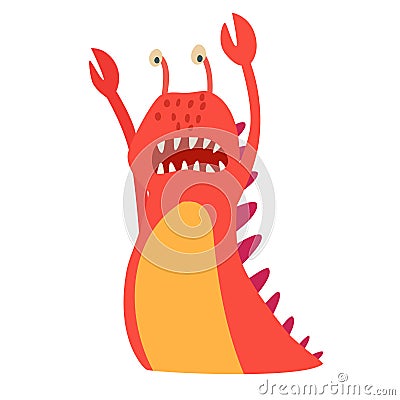 Monster vector. Kids cartoon toy, colorful cute character. Vector Illustration