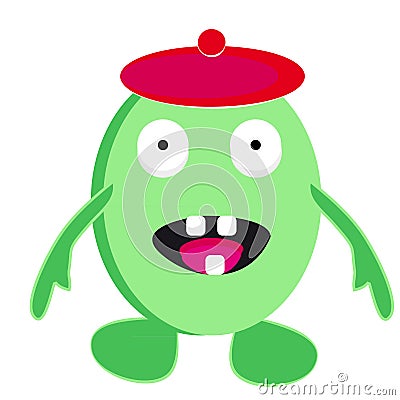 Monster on white background Vector Illustration