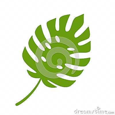 Monsterra leaf logo isolated on white background. Vector Illustration