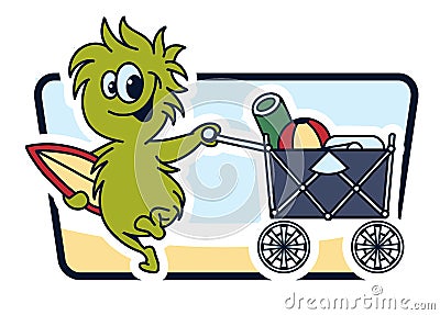 Monsters on the beach Vector Illustration