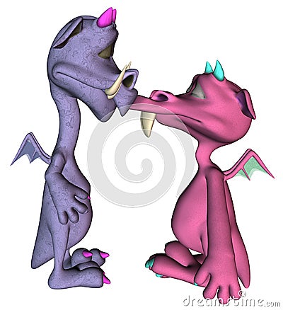 Monsters First Kiss Stock Photo