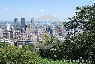 Mont royal view of Montreal in summer Stock Photo