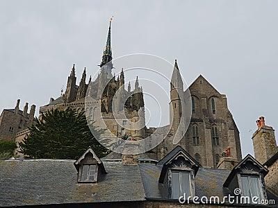 Mont Saint Michel abbey in France Stock Photo