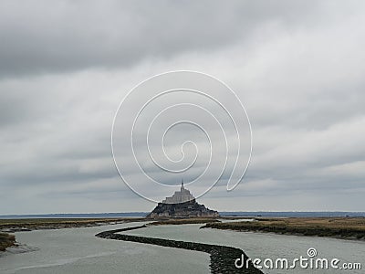 Mont Saint Michel abbey in France Stock Photo