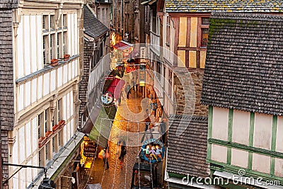 Mont Saint Michel street Editorial Stock Photo