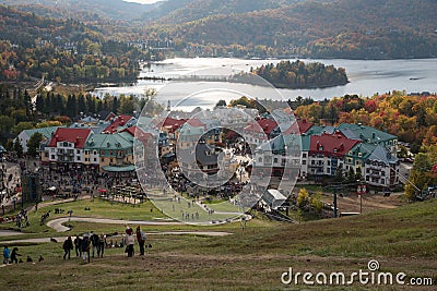 Mont-Tremblant colourful ski station in autumn, Quebec, Canada Editorial Stock Photo