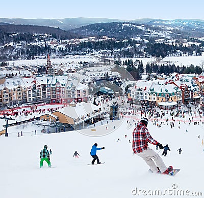 Mont-Tremblant Ski Resort, Quebec, Canada Editorial Stock Photo