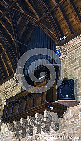 The Anglican Church of St Catherine at Montacute Organ Stock Photo