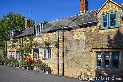 Montacute village Cottages Editorial Stock Photo