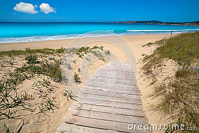 Montalvo beach in Pontevedra of Galicia Sanxenxo Stock Photo