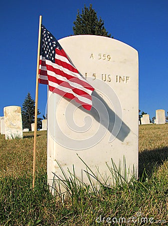 Montana - Custer National Cemetery Editorial Stock Photo