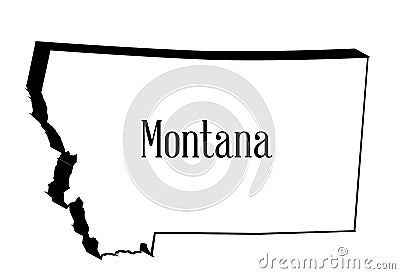 Montana Outline Map In 3D Vector Illustration