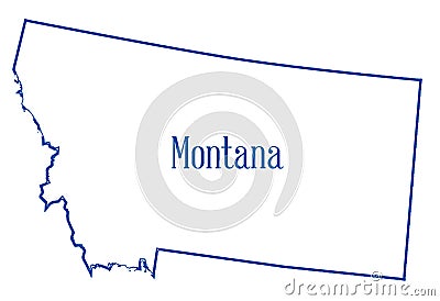 Montana Outline Map Stock Photo