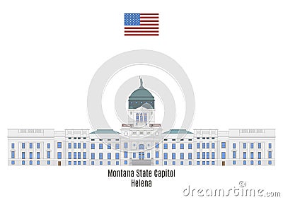 Montana State Capitol, Helena Vector Illustration