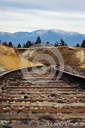 Montana Train Tracks Stock Photo