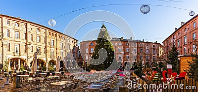 Place Nationale at Christmas in Montauban in the Tarn et Garonne in Occitania, France Editorial Stock Photo