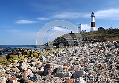 Montauk Point Light House Stock Photo