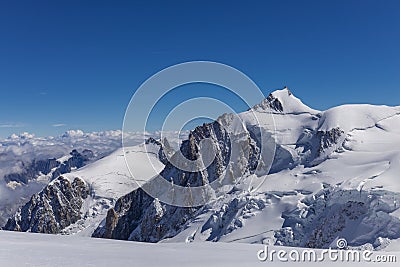 Montblanc du Tacul and Mont Maduit from Montblanc view Stock Photo