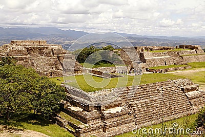 Monte alban pyramids in oaxaca mexico Stock Photo