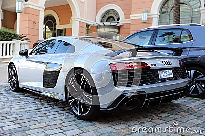 Carbon Rear Wing Audi R8..Carbon Rear Wing Audi R8 Editorial Stock Photo