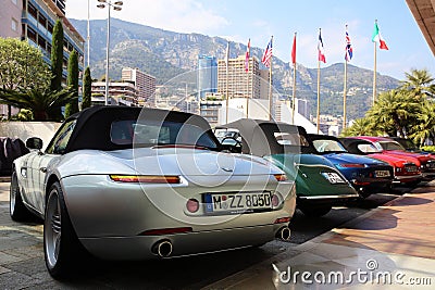 Iconic BMWs Rear View at Fairmont Editorial Stock Photo