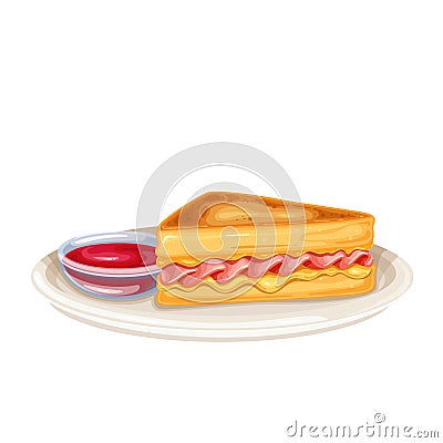 Monte Cristo Sandwich Vector Illustration