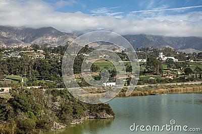 Montecito Country Club with Bird Refuge in front, Santa Barbara California Editorial Stock Photo