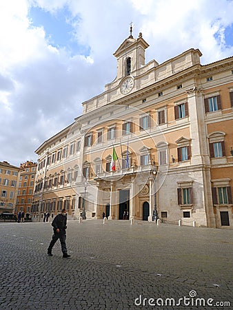 Montecitorio square in Rome Editorial Stock Photo