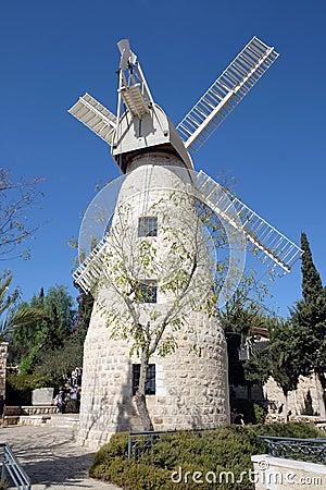 Montefiore Windmill in Jerusalem Stock Photo