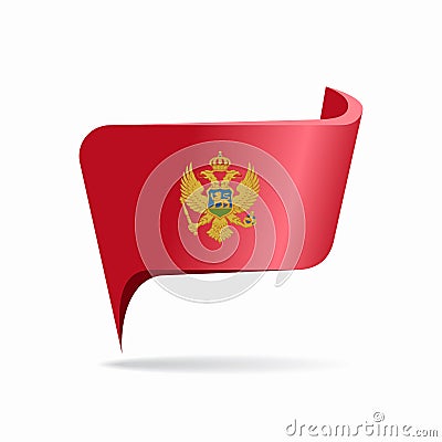 Montenegrian flag map pointer layout. Vector illustration. Vector Illustration