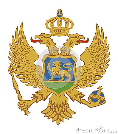 Montenegro coat of arms, seal or national emblem. Stock Photo