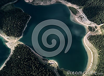Montenegro. Durmitor national Park. Black lake. The view from the top. Stock Photo