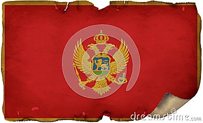 Montenegro Flag On Old Paper Stock Photo