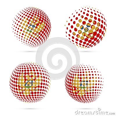 Montenegro halftone flag set patriotic vector. Vector Illustration