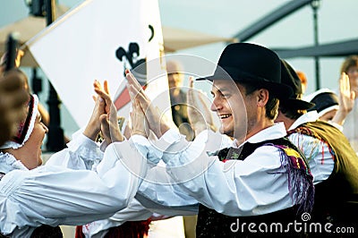 Montenegro, Herceg Novi - 28/05/2016: Dance Slovenian folk group Iskraemeco from Kranj Editorial Stock Photo