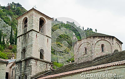 Montenegro Kotor church, one of old city buildings Stock Photo