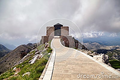 Montenegro Lovcen Peter Negosh mausoleum view famous travel landmark Stock Photo