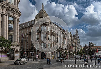 The Montepio Geral Bank building, Porto, Portugal Editorial Stock Photo