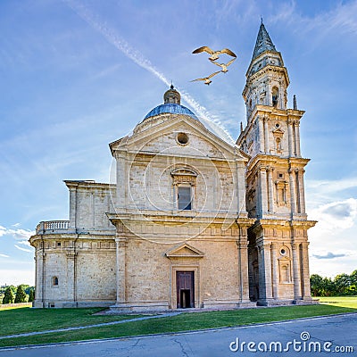 Montepulciano San Biagio church Stock Photo