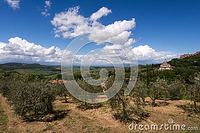 MONTEPULCIANO, TUSCANY/ITALY - MAY 17 : View of San Biagio church Tuscany near Montepulciano Italy on May 17, 2013 Stock Photo