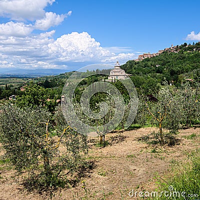 MONTEPULCIANO, TUSCANY/ITALY - MAY 17 : View of San Biagio church Tuscany near Montepulciano Italy on May 17, 2013 Editorial Stock Photo