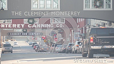 Cannery row in Monterey city California. Fisherman street with canning companies Editorial Stock Photo