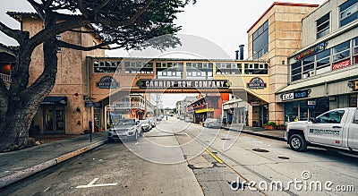 Historic Cannery Row in downtown Monterey city, California, Street view Editorial Stock Photo